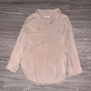 Babaton Aritzia Beige Long Sleeve Button Up Blouse thumbnail 1