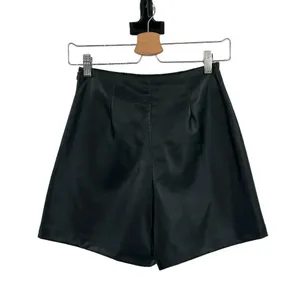 Zara Black Vegan‎ Leather High-Waist Sailor Shorts Size XS thumbnail 6