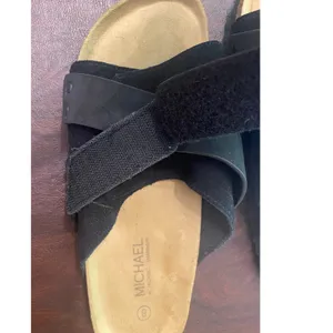 Michael by Michael Shannon Cork Footbed Sandals Black Strappy Slide Size 8 thumbnail 8