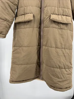 PRETTYGARDEN Women's Lightweight faux Sherpa lined knee length Puffer Coat Tan S outdoor thumbnail 7
