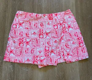 Lilly Pulitzer Alicent Mini Skort Mizner Red Seaside Harbor thumbnail 1