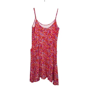 Tuckernuck Floral Mini Dress Womens Pink Orange Linen Pocket Sundress Excellent thumbnail 5