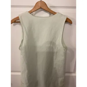 Boutique Mint Green Textured Cotton Shift Dress Crochet Hem Sleeveless Small thumbnail 8
