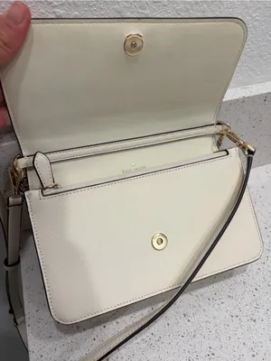 Kate Spade Madison Flap Crossbody Bag White Leather Purse KC430 Small EUC thumbnail 10