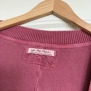 Free People Asher Thermal Oversized Shirt Stolen Kiss Maroon Red thumbnail 7