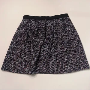 French Connection Multi-Color Tweed w/ Black Contrast A-Line Mini‎ Skirt Size 6 thumbnail 10