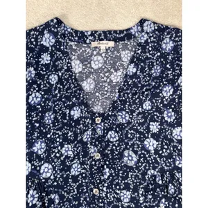 Madewell Alexandra Button-Front‎ Mini Dress blue floral S Pockets thumbnail 5
