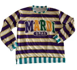 Men’s / Women’s Mardi Gras Long Sleeve Striped Top Size XL #260444 thumbnail 1