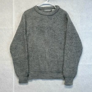LOFT & BROWNSTONE Sweater Women's L Chunky Gray Crew Neck Pullover Knit‎ Wool thumbnail 2