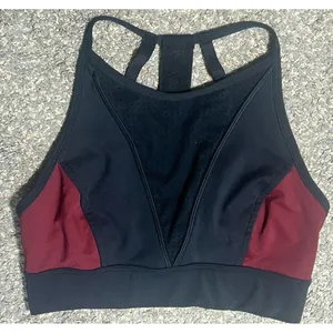 Alala Workout Top Sports Bra Black And Burgundy Sz Small Sleek with Mesh Gym Run thumbnail 1