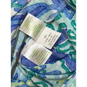 Lilly Pulitzer Kinsey Tank MEDIUM Wade & Sea Coastal Designer Blue‎ Green thumbnail 9