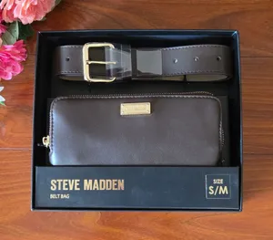Steve Madden Chocolate Brown Leather Belt Bag with Gold Hardware Size S/M thumbnail 1