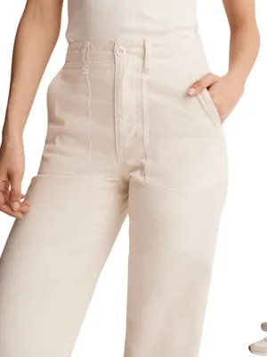 Madewell The Perfect Vintage Wide-Leg Pant: Utility Edition Women's 29 Linen Tan thumbnail 3