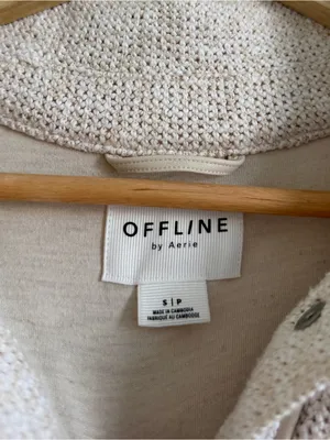 OFFLINE by Aerie Boucle Jacket Size Small Cream neutral textured thumbnail 3