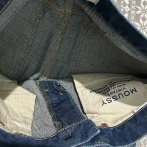 Moussy Vintage‎ Warren Skinny Blue Jeans Raw Hem Size 24 Designer Minimalist thumbnail 7