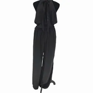Dress Forum Womens Halter Tie Waist Cut-Out Sleeveless Jumpsuit Black Medium NWT thumbnail 3