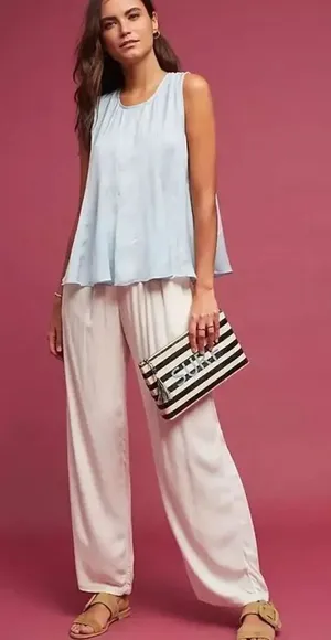 ✨Anthropologie eri + ali Sky Blue swing tank Small✨ thumbnail 1