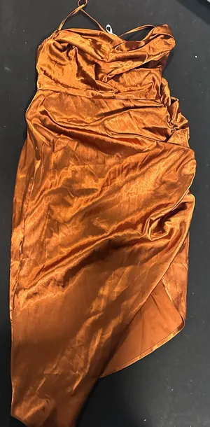 SheIn Orange satin dress thumbnail 1
