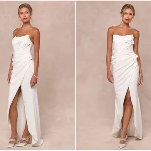 LULU's Bridal Wedding Chic Modern Sexy Floral Bustier Mermaid Trumpet Gown thumbnail 3