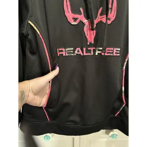 Realtree Black/Pink Pullover‎ Long Sleeve Hoodie Logo Graphic No Tag Size Medium thumbnail 4