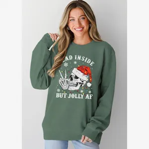 SHEIN Christmas Graphic Crewneck Sweatshirt Funny Dead Inside Jolly AF Size 4X thumbnail 6