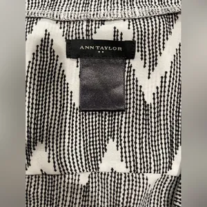 Ann Taylor Black and White Zigzag Blouse thumbnail 6
