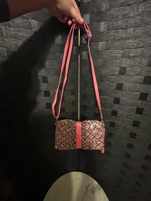 Vera Bradley Pink Brown Crossbody Floral Clutch Bag Vinyl Multiple Wear Classic thumbnail 5