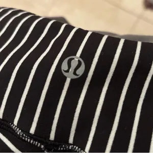 Lululemon Athletica Black and White Striped Leggings thumbnail 3