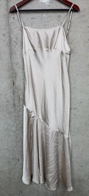 Intimately free people Light Beige Minimal Strappy slip midi dress sz S thumbnail 1