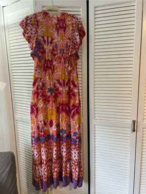 Anthropologie Maeve Multicolor Floral Maxi Dress thumbnail 4