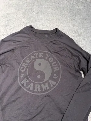 Spiritual gangster Black Create Your Karma Yin Yang Cropped Long Sleeve Top XS/S thumbnail 5