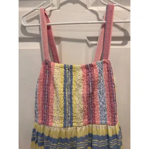 Lane Bryant Womens Plus‎ 14/16 Striped Cotton Smocked Tiered Maxi Dress Pockets thumbnail 2
