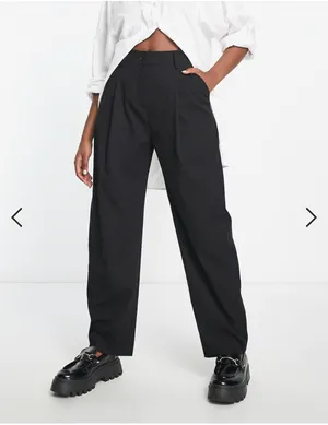 ASOS Weekday Ovoid Pants in Dark Brown thumbnail 5