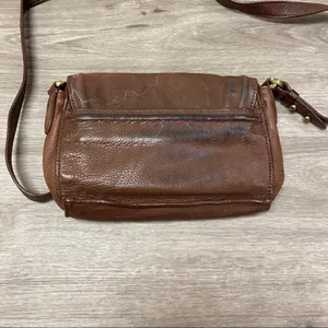 Cole Haan Emma Brown Pebbled Leather Crossbody Flap Bag thumbnail 3