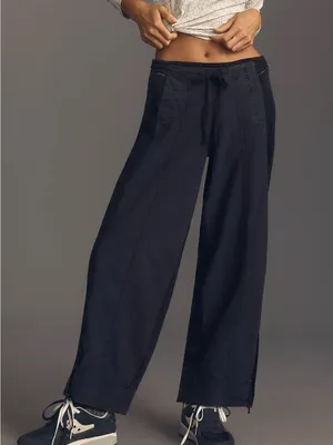 Daily Practice Anthropologie Charcoal Wide Leg Zip Hem Pants Utility Y2K thumbnail 2