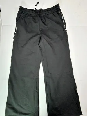 Victoria’s Secret On Point Wide Leg Track Pants in Black Large NWT thumbnail 1