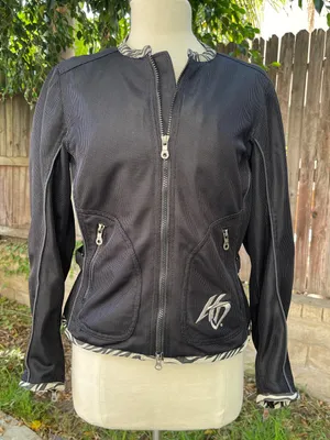 Harley Davidson Women's mesh riding motorcycle Jacket black zebra rebel M thumbnail 1