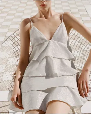 Zara‎ RUFFLED SHORT DRESS thumbnail 1