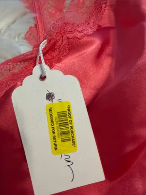 Silky Lace Trim Cami & Shorts Sleep Set - Red top is size L bottom size XL new thumbnail 3