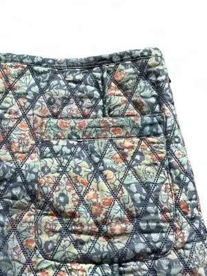 Free People Darla Quilted Mini Skirt Blue and Peach Floral Sz 4 Cottage Dainty thumbnail 5