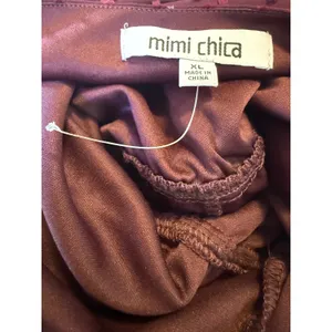 Mimi Chica burgundy Puff Sleeve Dress XL boho whimsi Y2K firy mini‎ grunge thumbnail 4