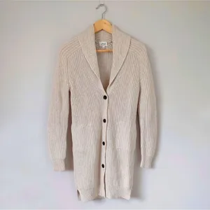 Aritzia Wilfred Tisserand Long Rib Knit Cardigan Sweater Merino Wool Size S thumbnail 2