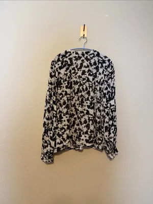 Rails Fable Long‎ Sleeve Animal Print Top Blurred Cheetah Size Large thumbnail 8