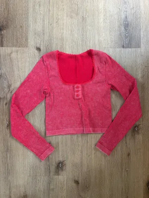 Fabletics Red Ribbed Matching Yoga Set thumbnail 4