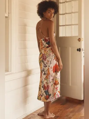 Anthropologie Lyrebird x Burcu Korkmazyurek Silky Slip Dress Size Medium thumbnail 2