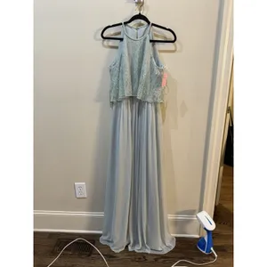 After Six Formal Lace Tulle Dress Size 8 Celadon Formal‎ Wedding Green thumbnail 3