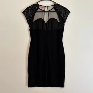 Banjul Large Black‎ Sequin Mini Dress Mesh Sleeveless Zipper Cocktail Formal thumbnail 2