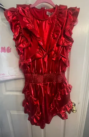 TCEC Red Metallic Romper thumbnail 2