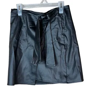 Altard State Black‎ Faux Leather Belted Skirt Womens Small thumbnail 1