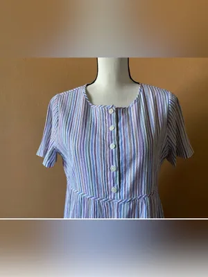 Madewell Pastel Multi-Stripe Short-Sleeve Tiered Mini Dress thumbnail 6
